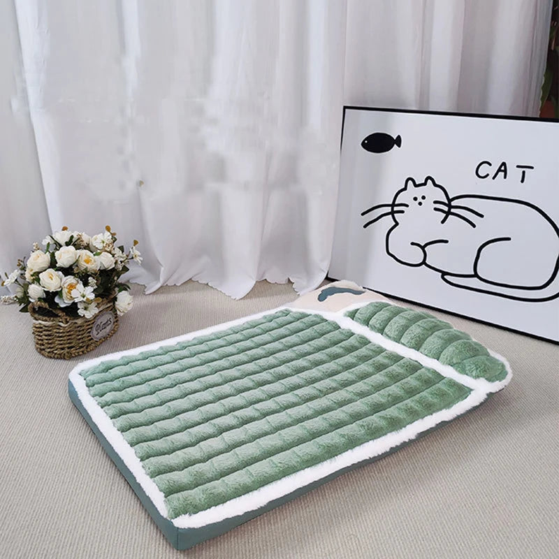 Winter Dog Bed Removable Washable Pet Dog Mat Sofa For Small Medium Large Dogs Cushion Protect Cervical Pet Mat